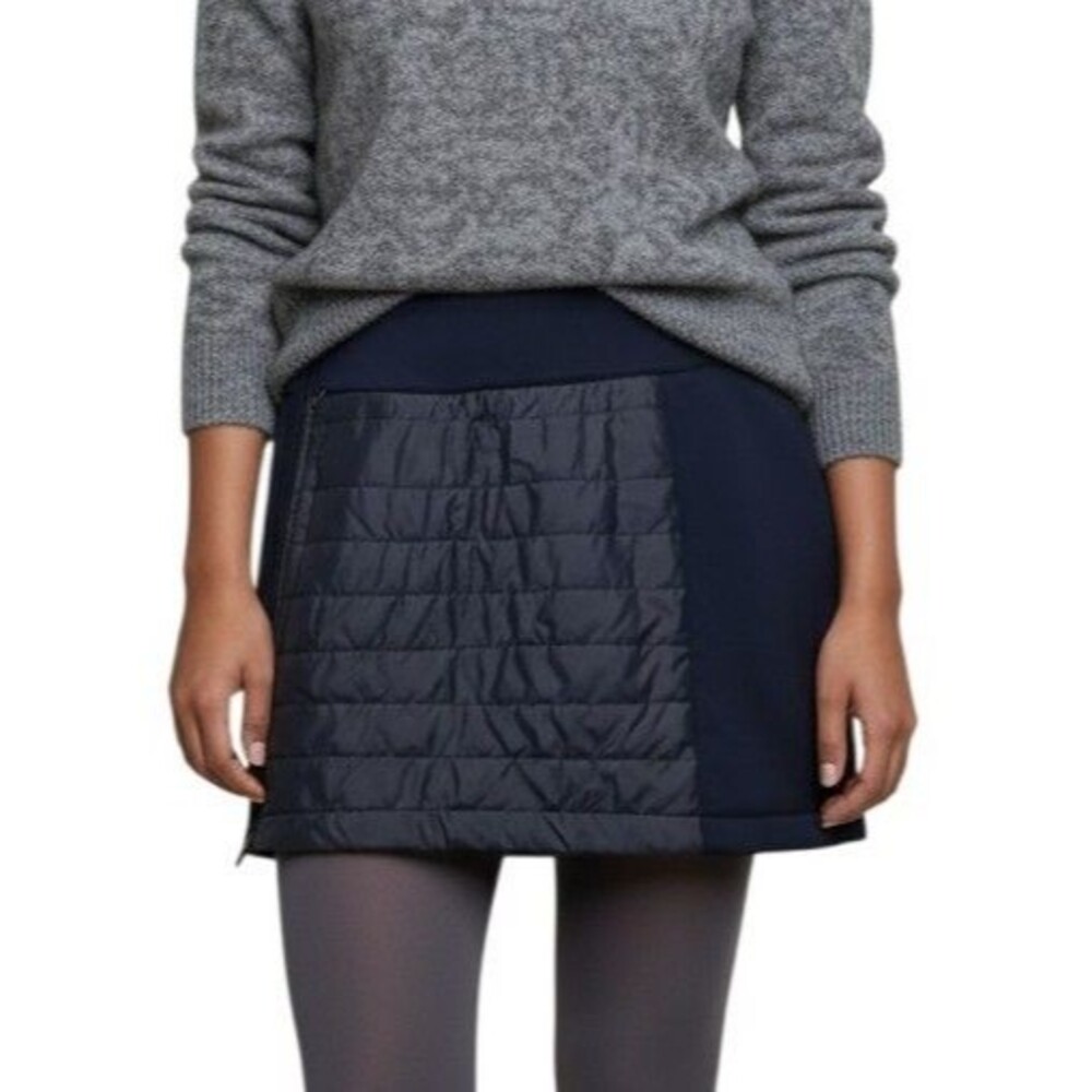 Renwick Insulated Puffer Skirt Women's Large Navy Blue Quilted Side Zip Ski Golf